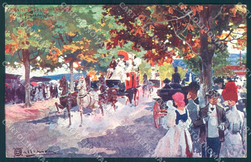 Artist Signed Ballerio Bagni Salsomaggiore cartolina postcard TW2292 – fronte