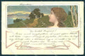 Artist Signed Lady Landscape Art Nouveau serie 4074 cartolina postcard TW2293 – fronte