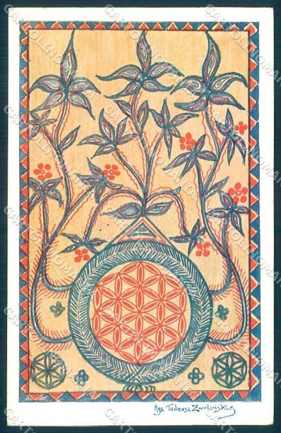 Artist Signed Tadeusz Zwolinski Flower Poland serie III-52 postcard TW2297 – fronte