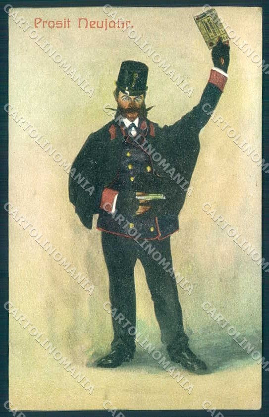 Greetings Postman Letter New Year E.B.W.I. cartolina postcard TW2300 – fronte