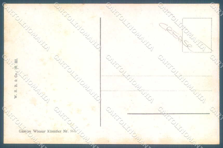 Artist Signed Jos Suss Lady Lieder zur Laute Kunstler 964 CREASE postcard TW2301 – retro