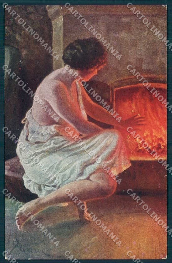 Artist Signed A.G. Damme Lady Douceur du Foyer M.J.S. 147 postcard TW2303 – fronte