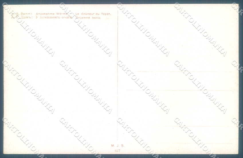 Artist Signed A.G. Damme Lady Douceur du Foyer M.J.S. 147 postcard TW2303 – retro