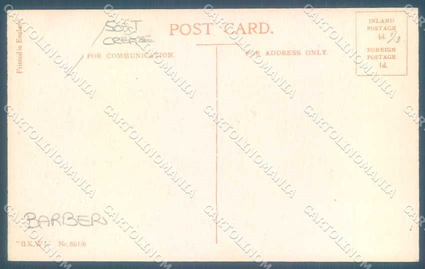 Artist Signed Barber Fashion Lady Mode BKWI 861-6 TRIMMED postcard TW2305 – retro