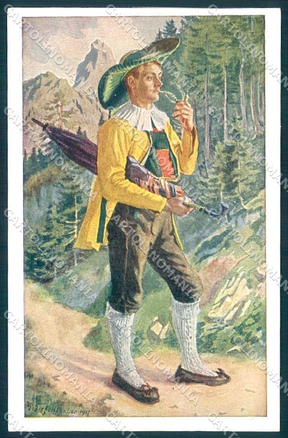 Artist Signed Tiefenthaler Tirol Type Eggental serie II-17 postcard TW2312 – fronte