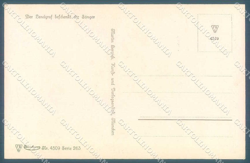 Artist Signed Piloty Aus der Zeit der Minnesanger serie 263-4509 postcard TW2314 – retro
