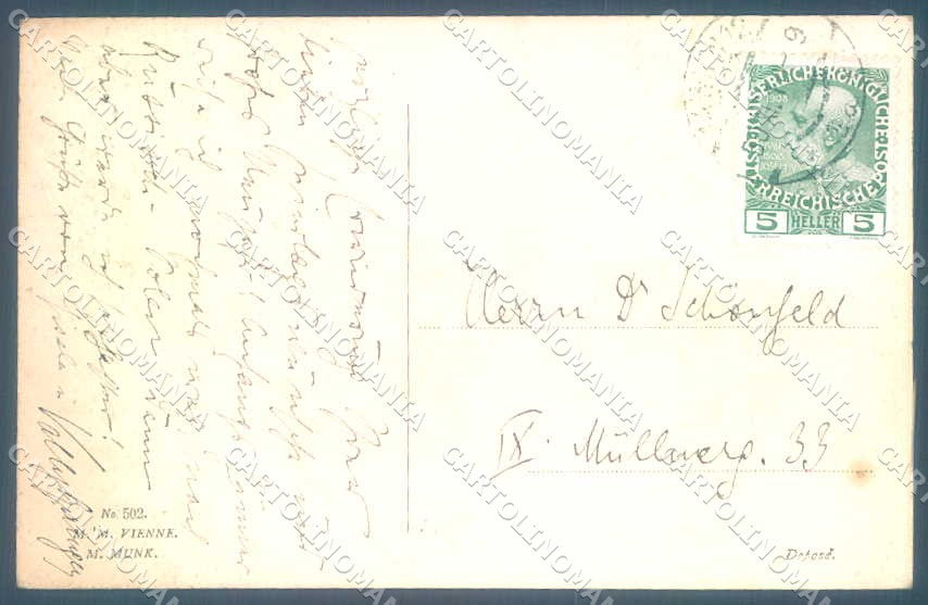 Artist Signed F.G. Lewin Man Horse New Year MM Vienne 502 postcard TW2317 – retro