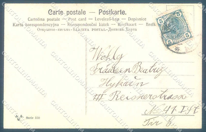 Greetings Lady Christmas Viennoise serie 330 cartolina postcard TW2343 – retro