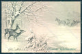 Artist Signed Ulreich Christmas Roe Snow Sleigh MM Vienne 544 pc TW2350 – fronte