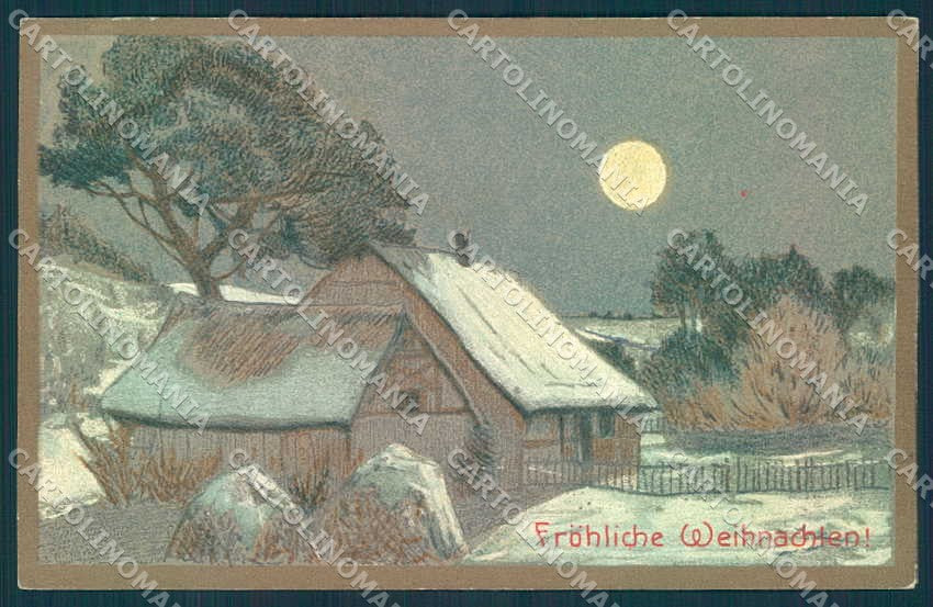 Greetings Christmas Moonlight Snow serie 19 cartolina postcard TW2352 – fronte