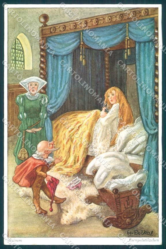 Artist Signed Dockal Fairy Tales Grimm Rumpelstilzchen serie 407-5448 pc TW2372 – fronte
