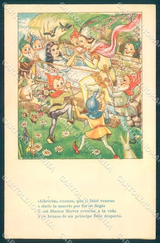 Artist Signed Fairy Tales Snowhite Gnome Prince serie 45 postcard TW2378 – fronte