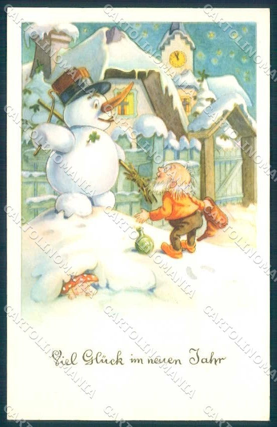 Artist Rehberg New Year Gnome Snowman Four Leaf Clover serie 22-8 pc TW2389 – fronte