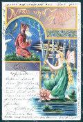 Artist Signed Feike Fairy Gnome Gruss Aus CORNER CREASE postcard TW2395 – fronte