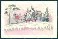 Artist Signed Eres Gnome Skiing Sleigh Horseshoe cartolina postcard TW2399 – fronte