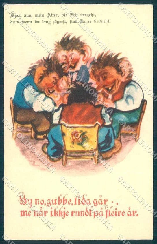 Greetings New Year Troll serie A-1 cartolina postcard TW2410 – fronte