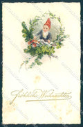 Greetings Christmas Gnome Four Leaf Clover serie 304-2 cartolina postcard TW2411 – fronte