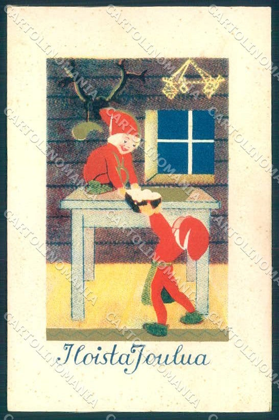 Greetings Christmas Gnome serie 90-10 cartolina postcard TW2421 – fronte