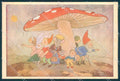 Artist Signed Langeler Dressed Mouse Mushroom Fairy Gnome postcard TW2424 – fronte