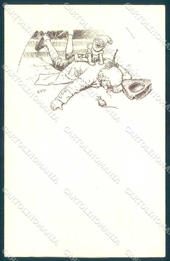 Artist Signed Hermann Vogel Gnome Man Mouse serie 1-6 cartolina postcard TW2431 – fronte