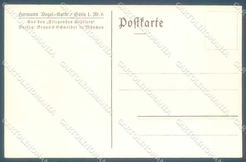 Artist Signed Hermann Vogel Gnome Man Mouse serie 1-6 cartolina postcard TW2431 – retro