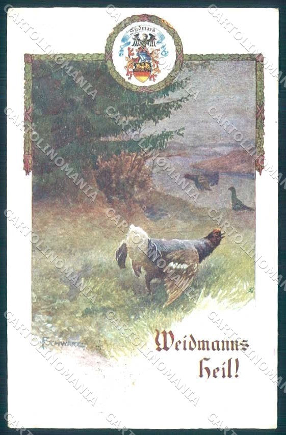 Artist Signed Fochwarz Animal Moorhen Hunting Vereines Sudmark 221 pc TW2455 – fronte