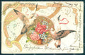Artist Signed Bird Dove Flower Relief serie 191 cartolina Postcard TW2461 – fronte