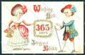 Greetings New Year Children Flower Relief serie 916 cartolina Postcard TW2468 – fronte