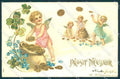 Greetings New Year Cupid Fairy Money Relief Four Leaf Clover serie 466 pc TW2471 – fronte