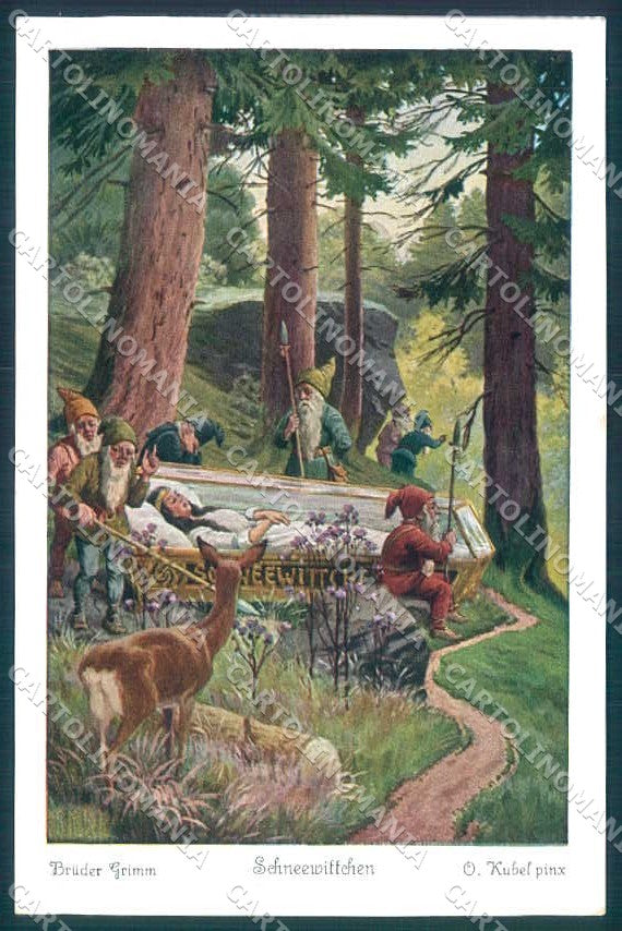 Artist Signed Kubel Snowhite Gnome Grimm serie 147-3861 postcard TW2477 – fronte