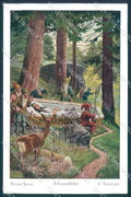 Artist Signed Kubel Snowhite Gnome Grimm serie 147-3861 postcard TW2477 – fronte