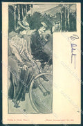 Artist Signed Fashion Lady Romantic Couple Bicycle Sockl 272 postcard TW2482 – fronte