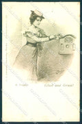 Artist Signed Torggler Fashion Lady Mail Box Ackermann 571 postcard TW2485 – fronte