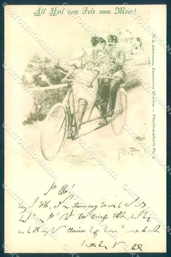 Artist Signed Fever Lady Military Bicycle Tandem Ackermann 8 CREASED pc TW2486 – fronte