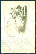 Artist Signed Lady Telephone Ackermann 68 cartolina postcard TW2489 – fronte