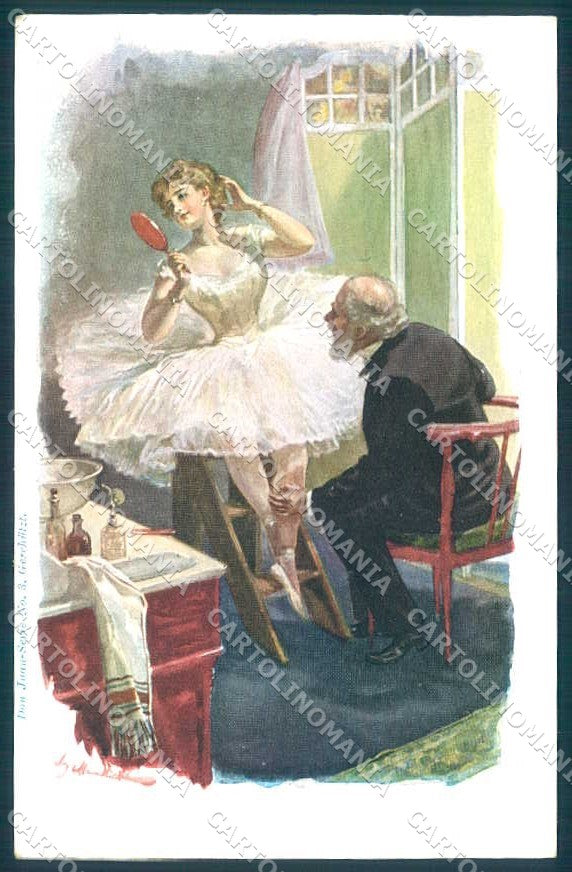 Artist Signed Lady Ballerina serie Don Juan 3 ABRADED cartolina postcard TW2494 – fronte