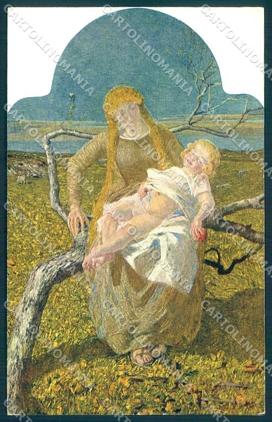 Artist Signed Segantini Lady Child serie 30 cartolina postcard TW2495 – fronte