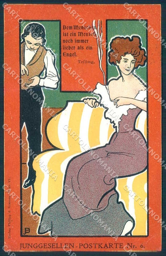 Artist Signed Sattler Lady Smoke Philipp & Kramer 6 CORNER CREASE pc TW2498 – fronte