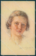 Artist Signed Lady serie 142 cartolina postcard TW2504 – fronte