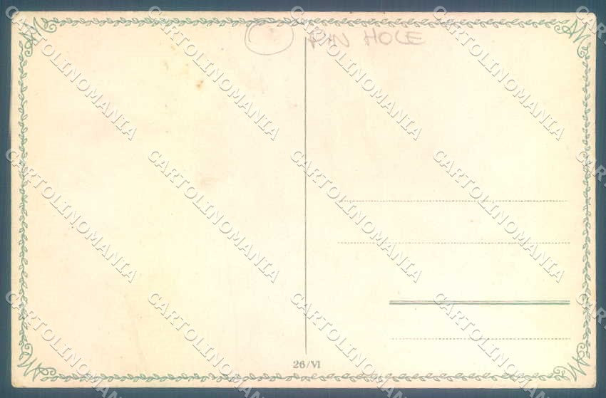 Artist Signed T.M. Lady Snow Ski serie 26-VI PIN HOLE cartolina postcard TW2507 – retro