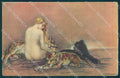 Artist Signed Zandrino Risque Nude Lady Black Panther serie 18-1 postcard TW2515 – fronte