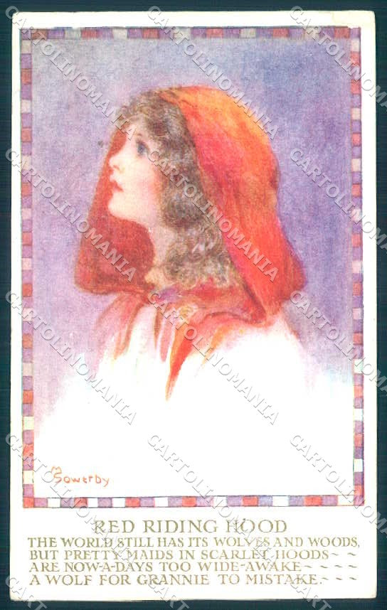 Artist Signed Sowerby Fairy Tales Red Riding Hood ABRADED postcard TW2517 – fronte