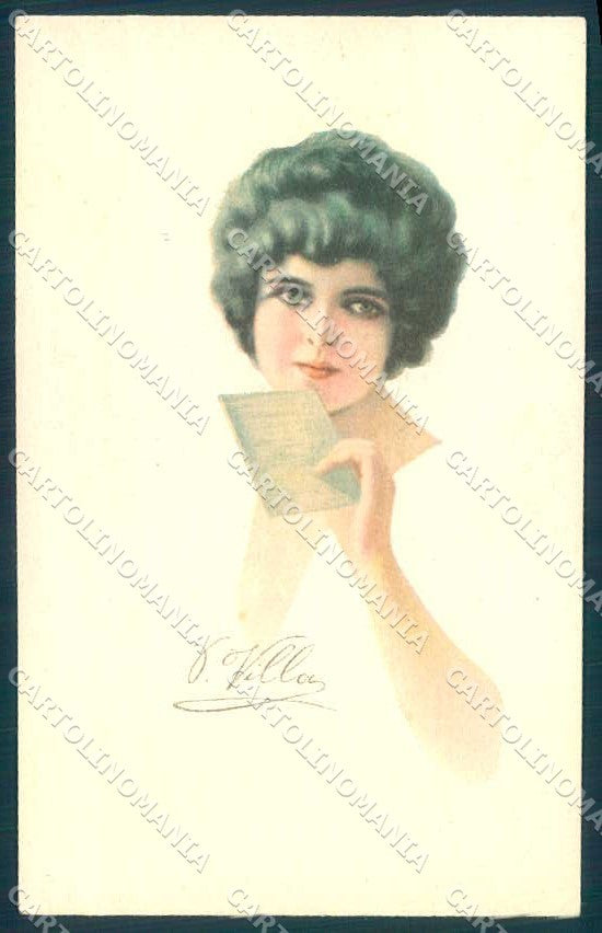 Artist Signed Villa Lady Letter serie 7602 cartolina postcard TW2522 – fronte