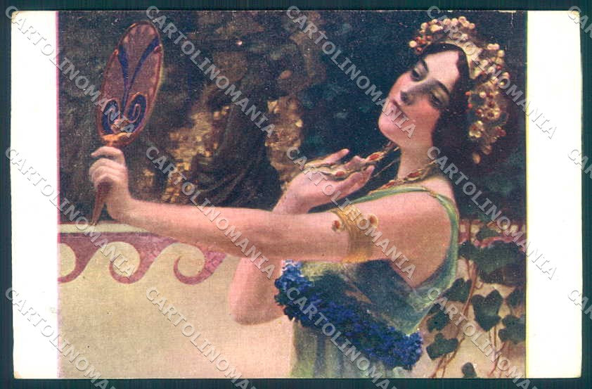 Artist Signed Schram Fashion Lady Nouvelle Parure serie 26 postcard TW2524 – fronte