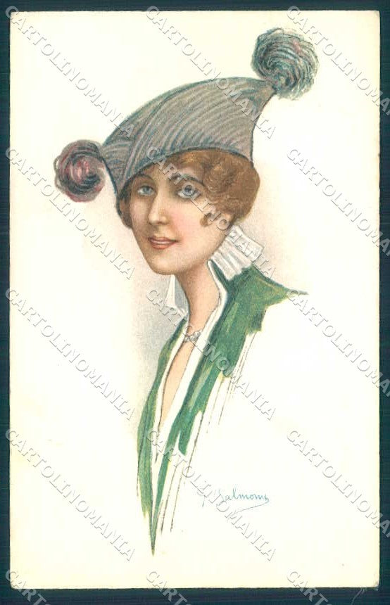 Artist Signed G. Salmoni Fashion Glamour Lady serie 3165-5 postcard TW2528 – fronte
