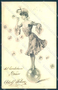Artist Signed Zasche Fashion Lady New Year Theo Stroefer 339-10 postcard TW2543 – fronte