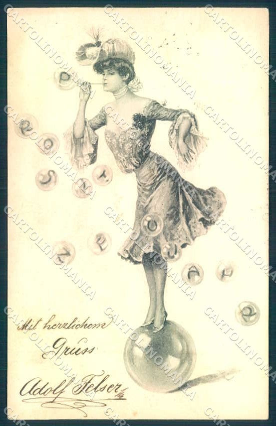 Artist Signed Zasche Fashion Lady New Year Theo Stroefer 339-10 postcard TW2543 – fronte