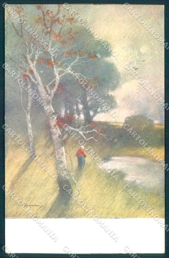 Artist Signed Kaufman Autumn Landscape MM Vienne 326 cartolina postcard TW2544 – fronte