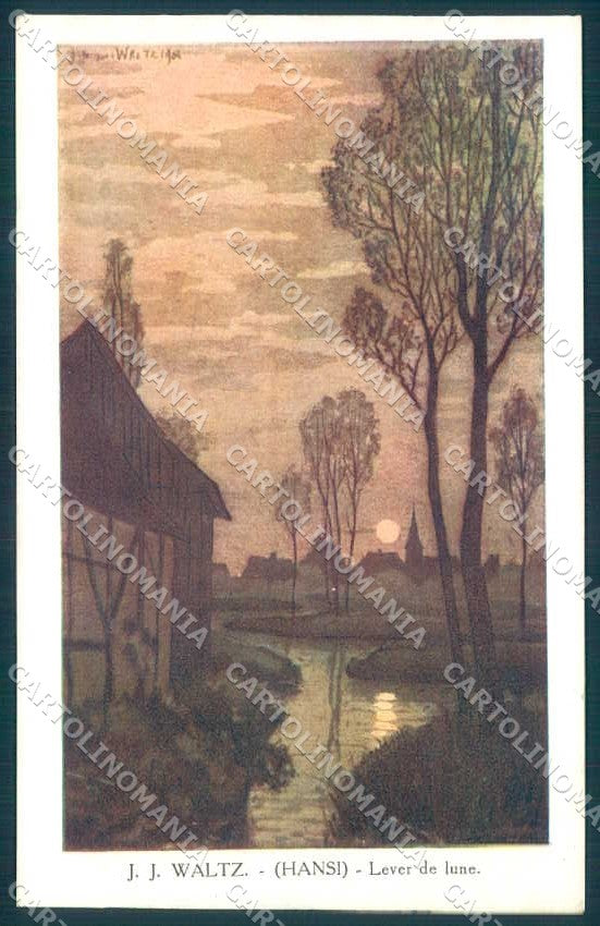 Artist Signed J.J. Waltz Moonlight Landscape serie 175 cartolina postcard TW2545 – fronte