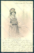 Artist Signed Bottaro Lady Harvest Theo Stroefer 105-4 cartolina postcard TW2554 – fronte